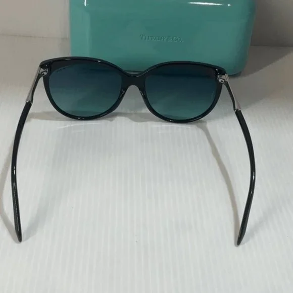 Tiffany woman's Sunglasses TF 4097 cat eye black frame blue lenses